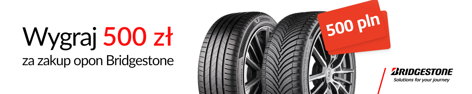 Wygraj 500 zł za zakup opon Bridgestone 